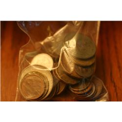 lot of 50 world coins and tokens