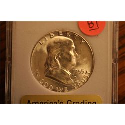 1955p silver sgs graded coin