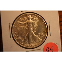 1943 walker half dollar au