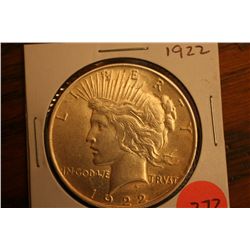 1922 peace dollar