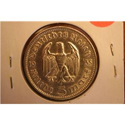 1935f 5 mark silver coin