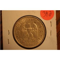 1935a 5 marks silver coin