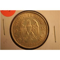 1935f 5 mark silver coin