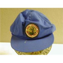 A BLUE BING CROSBY NATIONAL PRO-AM GOLFING CAP (LABELLED BING CROSBY INSIDE).