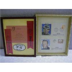 TWO FRAMED BING CROSBY FIRST DAY COVERS, TOGETHER WITH A FRAMED BING CROSBY NATIONAL PRO AM INVITATI