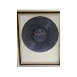 A FRAMED COLOMBIA 78 RPM RECORDING, "I'VE GOT THE GIRL" BY BING CROSBY - ACKNOWLEDGED AS BINGS FIRST