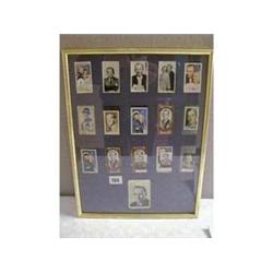 A FRAMED SET OF CIGARETTE CARDS, (VARIOUS STARS).