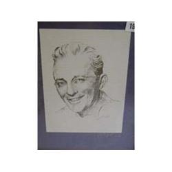 A GILT FRAMED LTD EDITION PRINT "BING CROSBY", SIGNED & NUMBERED BY ARTIST.