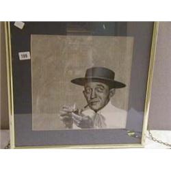 A GILT FRAMED BLACK & WHITE PRINT "BING CROSBY SLIGHTLY LATIN".