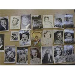 TWO ANNUALS, "TOP POP & FILM PARADE" TOGETHER WITH TWENTY UNFRAMED POSTCARDS, ONE SIGNED BY PHYLIS C