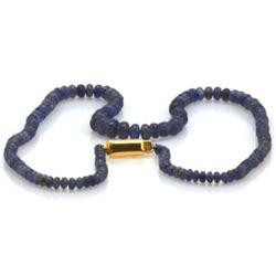 Natural Tanzanite Smooth Faceted Round Gradual Beads Necklace Gemstone 76.85ctw with brass clasp