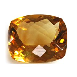 Natural Citrine 7.01 ctw Cushion Cut checkered 14x12mm