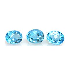 Natural Blue Topaz 9.70 ctw Oval Checkered Cut