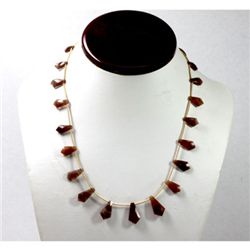64.79 ctw Natural Smoke Quartz Bead Necklace with brass clasp