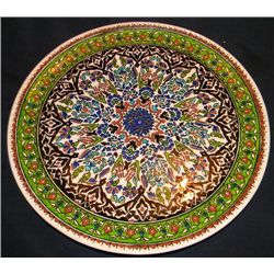 MWF1401 Antique Persian Floral Garden Pottery Charger.