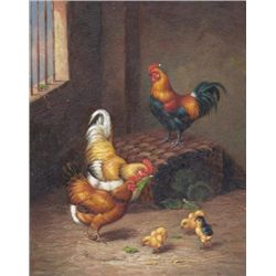 8 X 10 Oil on Board ~Hen House~