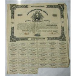 MWF912B Confederate $1000 war bond dated August 19th 18