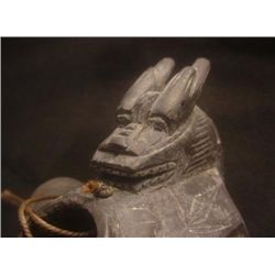 Chinese Old Wooden Snuff Bottle Depicting Two Dragons