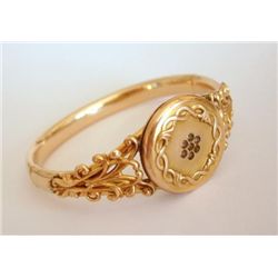 Vintage Victorian Era Vintage Gold Filled Locket Bracel