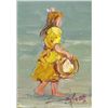Image 1 : 5 x 7 Oil on Board ~Abstract Beach Scene~ Signed Skoetz