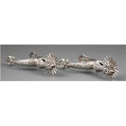 A Pair of Antique Silver Spurs