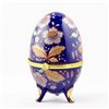 Image 1 : Golden Flowers Hand Painted Porcelain Trinket Box