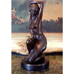 Lovely Bronze Sculpture Roaring 20's Nude Showgir