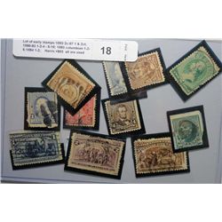 Lot of early stamps:1883 2c-87 1 & 2ct; 1890-93 1-2-4