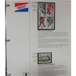 240 singles and plate blocks from the US Postal service commemorative stamp club