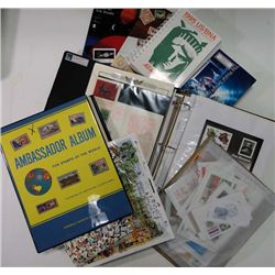 BLIND LOT OF STAMPS AND CATALOGS FOREIGN and US