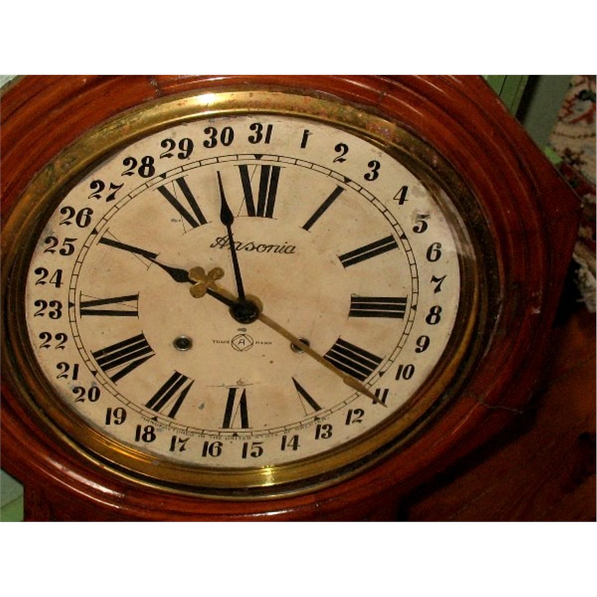 Ansonia octagon calendar wall regulator clock