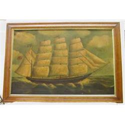 MARINE SCHOOL - BRITISH SHIP UNDER FULL SAIL