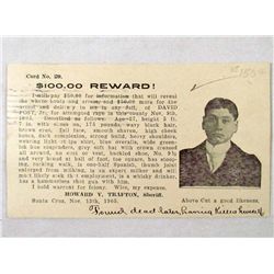 1905 WANTED POSTCARD FOR ATTEMPTED RAPE