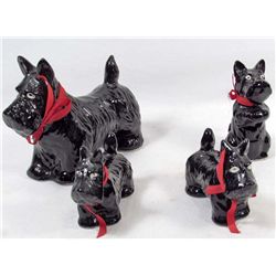 LOT OF 4 CERAMIC SCOTTY DOG FIGURINES