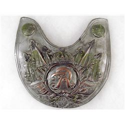 GERMAN MILITARY GORGET W/ AN "R" IN THE CENTER