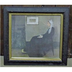 VINTAGE PRINT OF WHISTLER'S MOTHER - FRAMED
