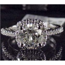 14K WHITE GOLD LADIES DIAMOND RING - SIZE 7