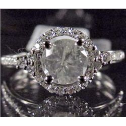 18K WHITE GOLD LADIES DIAMOND RING - SIZE 7