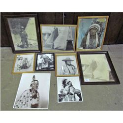 LOT OF APPROX. 9 VINTAGE NATIVE AMERICAN PHOTOS