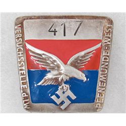 GERMAN NAZI PEENEMUNDE ENAMELED EMPLOYEE BADGE