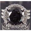 Image 1 : 14K WHITE GOLD LADIES BLACK AND WHITE DIAMOND RING - SIZE 6