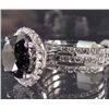 Image 2 : 14K WHITE GOLD LADIES BLACK AND WHITE DIAMOND RING - SIZE 6