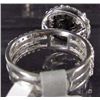 Image 4 : 14K WHITE GOLD LADIES BLACK AND WHITE DIAMOND RING - SIZE 6