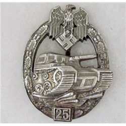 GERMAN NAZI ARMY TANK ASSAULT BADGE - 25 ASSAULTS