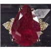 Image 1 : 14K GOLD LADIES RUBY AND DIAMOND RING - SIZE 7