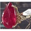 Image 2 : 14K GOLD LADIES RUBY AND DIAMOND RING - SIZE 7