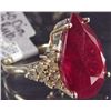 Image 3 : 14K GOLD LADIES RUBY AND DIAMOND RING - SIZE 7