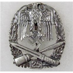 GERMAN NAZI ARMY GENERAL ASSAULT BADGE - 25 ASSAULTS
