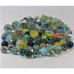 LOT OF VINTAGE MARBLES INCL. SHOOTERS
