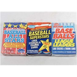 LOT OF 3 VINTAGE BASEBALL CARD SETS - FLEER